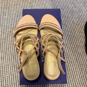 Stuart Weitzman Beige Braided Sandals